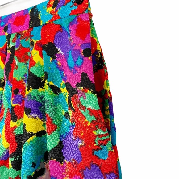 VINTAGE 80s 90s Multicolor Abstract Pleated Maxi - Picture 5 of 6